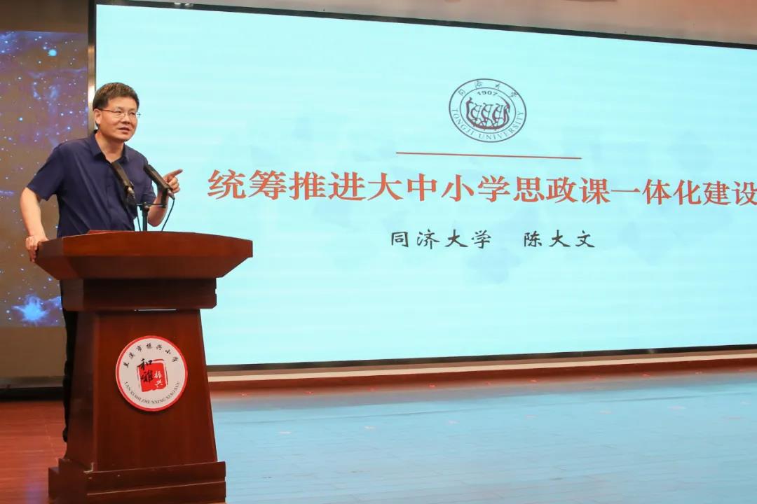 会上,同济大学教授陈大文作了题为《统筹推进大中小学思政课一体化