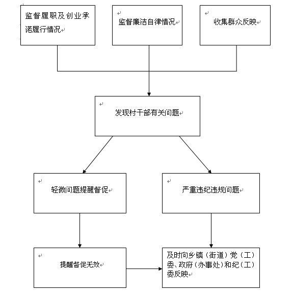 岩峰村村干部勤政廉政监督流程图