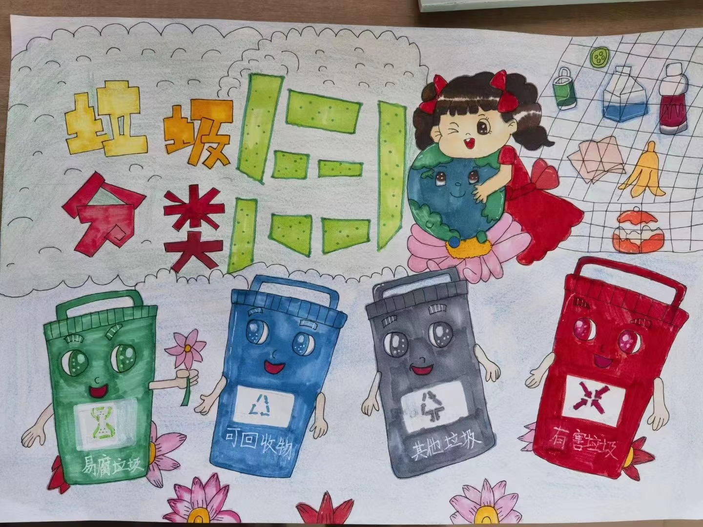 此次垃圾分类创意绘画活动向同学们倡导了节约,环保,低碳的生活理念