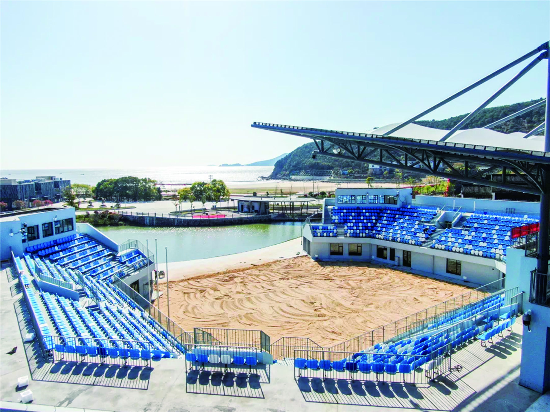 场馆通过亚组委专项验收,这标志着亚运会沙滩排球项目工程正式完工