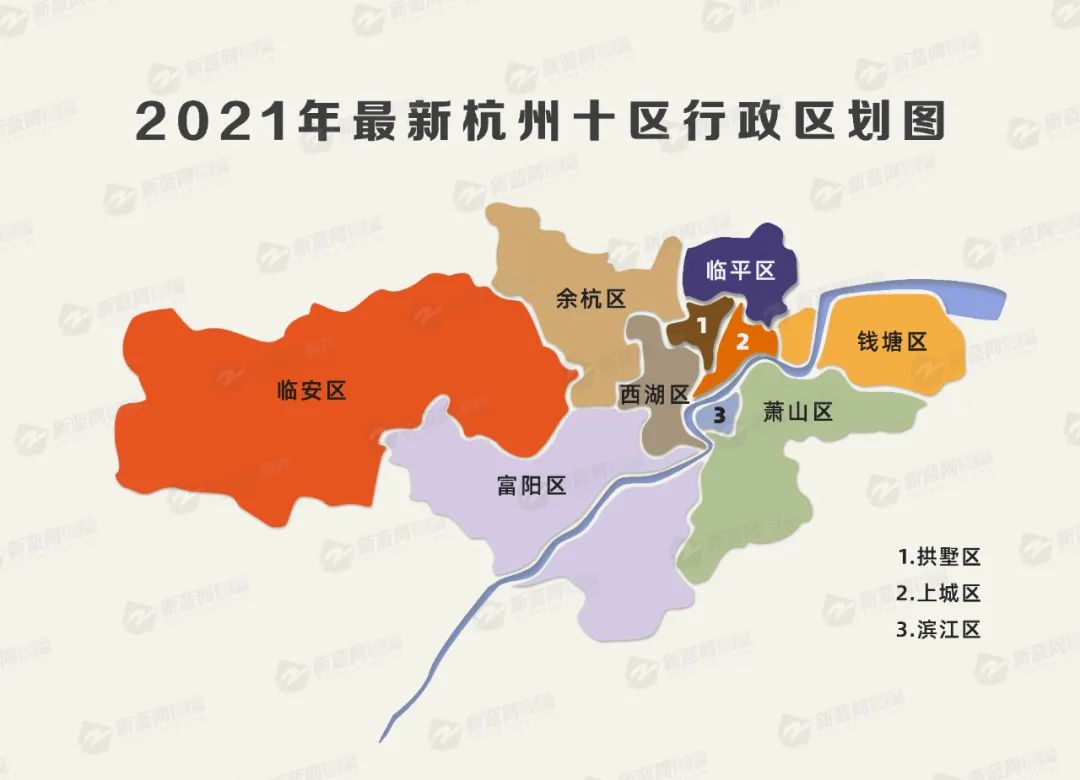 杭州市各区划分图图片