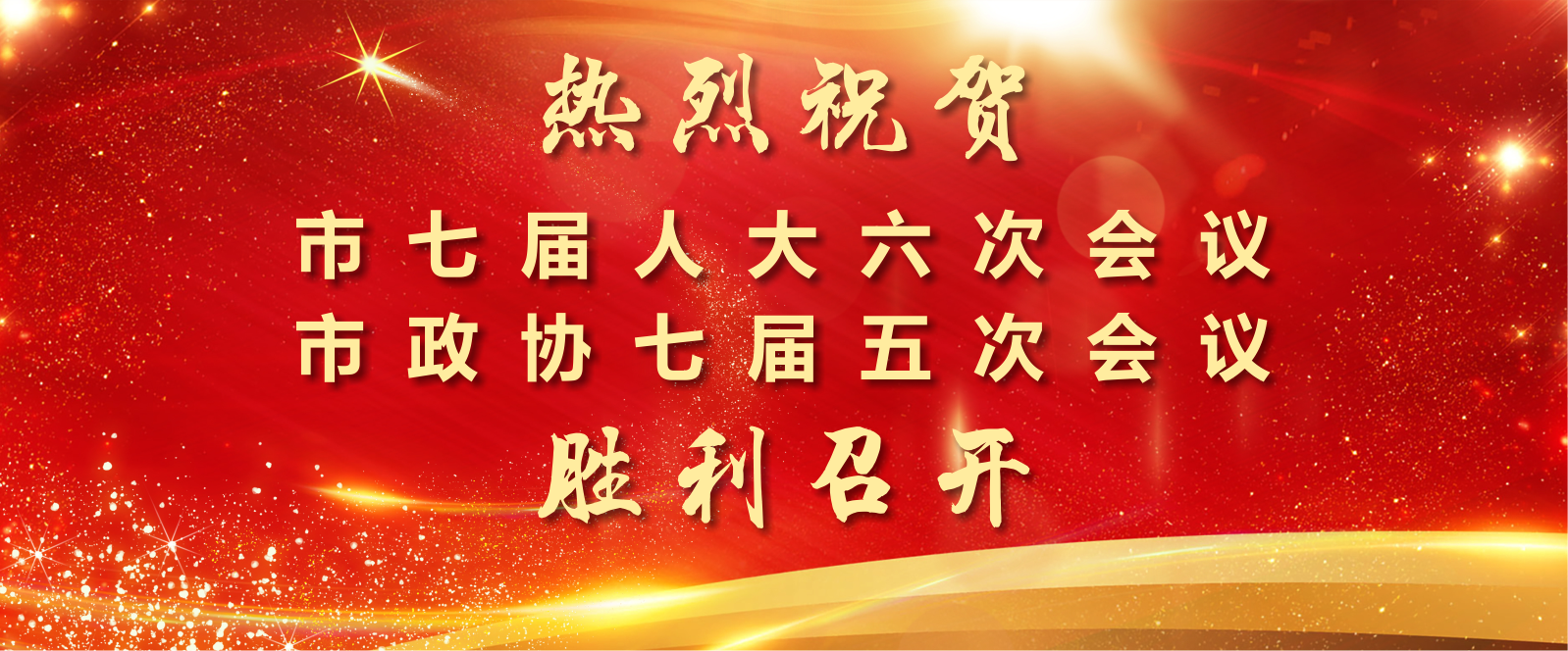 热烈祝贺市七届人大六次会议市政协七届五次会议胜利召开