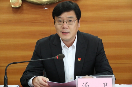 汤卫代表街道党工委回顾并总结了新街2016年取得的各项成绩