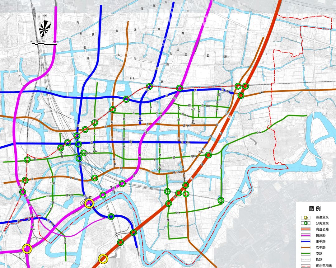 道路交通規劃圖.這個地方有兩條快速路,通城快速路和03省道東複線.